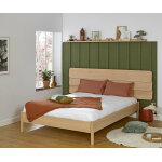 Ma chambre d'enfant lit ado avec sommier magdae et tête de lit eon bois naturel 160x200 cm Ma chambre d'enfant lit ado avec sommier magdae et tête de lit eon bois naturel 160x200 cm