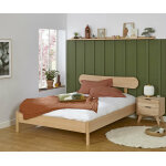 Ma chambre d'enfant lit ado avec sommier magdae et tte de lit wika bois naturel 140x190 cm