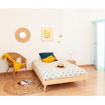 Ma chambre d'enfant lit ado avec sommier et pieds honey bois naturel 90x190 cm