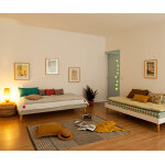 Ma chambre d'enfant lit ado avec sommier et pieds honey blanc 120x190 cm