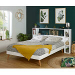 Ma chambre d'enfant lit ado avec tte de lit honey blanc 140x190 cm