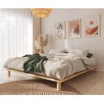 Ma chambre d'enfant lit adulte avec sommier colay bois naturel 140x200 cm / opt:sans tête de lit Ma chambre d'enfant lit adulte avec sommier colay bois naturel 140x200 cm / opt:sans tête de lit