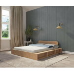 Ma chambre d'enfant lit adulte avec sommier dune et tte de lit wika bois naturel 140x190 cm