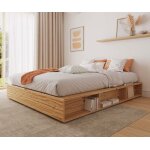 Ma chambre d'enfant lit adulte avec sommier fabbie bois naturel 160x200 cm