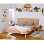 Ma chambre d'enfant lit adulte avec sommier hoha et tête de lit eon bois naturel 140x200 cm Ma chambre d'enfant lit adulte avec sommier hoha et tête de lit eon bois naturel 140x200 cm