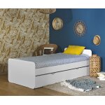 Ma chambre d'enfant lit adulte avec sommier lemon blanc 90x200 cm