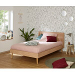 Ma chambre d'enfant lit adulte avec sommier pia bois naturel 120x190 cm