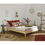 Ma chambre d'enfant lit adulte avec sommier et pieds honey bois naturel 140x190 cm