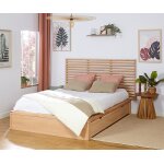 Ma chambre d'enfant lit adulte avec sommier uma et tête de lit elvy hêtre 140x200 cm Ma chambre d'enfant lit adulte avec sommier uma et tête de lit elvy hêtre 140x200 cm