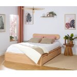 Ma chambre d'enfant lit adulte avec sommier uma et tête de lit wika hêtre 140x200 cm Ma chambre d'enfant lit adulte avec sommier uma et tête de lit wika hêtre 140x200 cm