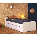 Ma chambre d'enfant lit adulte avec sommier twist blanc 90x200 cm
