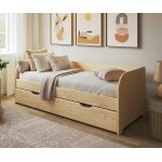 Ma chambre d'enfant lit banquette enfant avec sommier bali bois naturel 80x200 cm Ma chambre d'enfant lit banquette enfant avec sommier bali bois naturel 80x200 cm