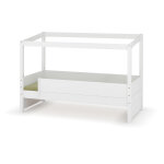 Ma chambre d'enfant lit cabane enfant avec barri�re combeebed blanc 90x200 cm avec caches sommier sans ...