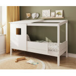 Ma chambre d'enfant lit cabane enfant avec barrire et matelas combeebed blanc 90x200 cm / opt1:sans ...