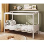 Ma chambre d'enfant lit cabane enfant combeebed blanc 90x200 cm sans caches sommier sans toit et porte ...
