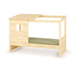 Ma chambre d'enfant lit cabane enfant combeebed bois naturel 90x200 cm avec caches sommier avec toit ...