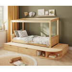 Ma chambre d'enfant lit cabane enfant avec estrade et matelas combeebed bois naturel 90x200 cm / opt1:sans ... Ma chambre d'enfant lit cabane enfant avec estrade et matelas combeebed bois naturel 90x200 cm / opt1:sans ...