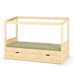 Ma chambre d'enfant lit cabane gigogne enfant combeebed bois naturel 90x200 cm avec caches sommier sans ...