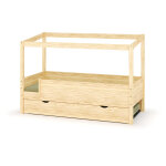 Ma chambre d'enfant lit cabane gigogne enfant combeebed bois naturel 90x200 cm sans caches sommier sans ...