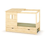 Ma chambre d'enfant lit cabane gigogne enfant combeebed bois naturel 90x200 cm sans caches sommier avec ...