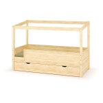 Ma chambre d'enfant lit cabane gigogne enfant et matelas combeebed bois naturel 90x200 cm / opt1:avec ...