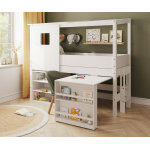 Ma chambre d'enfant lit cabane mi - hauteur avec bureau combeebed blanc 90x200 cm echelle petit côté ... Ma chambre d'enfant lit cabane mi - hauteur avec bureau combeebed blanc 90x200 cm echelle petit côté ...