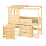 Ma chambre d'enfant lit cabane mi - hauteur avec bureau combeebed bois naturel 90x200 cm echelle grand ... Ma chambre d'enfant lit cabane mi - hauteur avec bureau combeebed bois naturel 90x200 cm echelle grand ...
