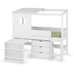 Ma chambre d'enfant lit cabane mi - hauteur avec bureau et matelas combeebed blanc 90x200 cm echelle ...