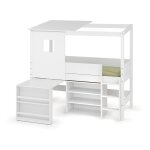 Ma chambre d'enfant lit cabane mi - hauteur avec bureau et matelas combeebed blanc 90x200 cm echelle ... Ma chambre d'enfant lit cabane mi - hauteur avec bureau et matelas combeebed blanc 90x200 cm echelle ...