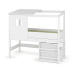 Ma chambre d'enfant lit cabane mi - hauteur avec bureau et matelas combeebed blanc 90x200 cm echelle ... Ma chambre d'enfant lit cabane mi - hauteur avec bureau et matelas combeebed blanc 90x200 cm echelle ...