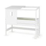 Ma chambre d'enfant lit cabane mi - hauteur combeebed blanc 90x200 cm / opt1:echelle petit ct / opt2:toit ...