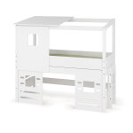 Ma chambre d'enfant lit cabane mi - hauteur combeebed blanc 90x200 cm / opt1:echelle petit ct / opt2:toit ...