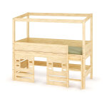 Ma chambre d'enfant lit cabane mi - hauteur combeebed bois naturel 90x200 cm echelle grand côté fenêtre ... Ma chambre d'enfant lit cabane mi - hauteur combeebed bois naturel 90x200 cm echelle grand côté fenêtre ...