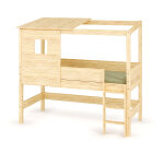 Ma chambre d'enfant lit cabane mi - hauteur combeebed bois naturel 90x200 cm echelle grand ct toit ...