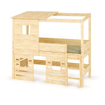 Ma chambre d'enfant lit cabane mi - hauteur combeebed bois naturel 90x200 cm echelle grand c�t� toit ...