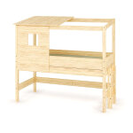 Ma chambre d'enfant lit cabane mi - hauteur combeebed bois naturel 90x200 cm echelle petit c�t� toit ...