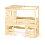 Ma chambre d'enfant lit cabane mi - hauteur combeebed bois naturel 90x200 cm echelle petit ct toit ...
