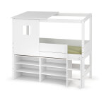 Ma chambre d'enfant lit cabane mi - hauteur avec rangement combeebed blanc 90x200 cm / opt1:echelle grand ...