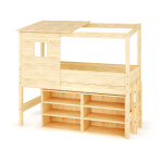 Ma chambre d'enfant lit cabane mi - hauteur avec rangement combeebed bois naturel 90x200 cm echelle petit ...