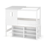 Ma chambre d'enfant lit cabane mi - hauteur avec rangement et matelas combeebed blanc 90x200 cm echelle ...