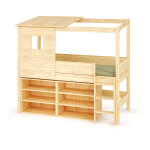 Ma chambre d'enfant lit cabane mi - hauteur avec rangement et matelas combeebed bois naturel 90x200 cm ...