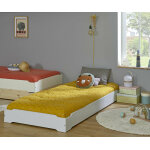 Ma chambre d'enfant lit empilable enfant avec sommier et matelas happy gris clair 90x190 cm / opt:3 lits ...