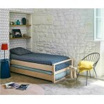 Ma chambre d'enfant lits gigognes adulte empilables pocus bois naturel 90x190 cm