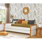 Ma chambre d'enfant lit gigogne adulte hanika blanc et bois 80x200 cm