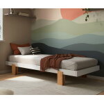 Ma chambre d'enfant lit gigogne adulte sany blanc et bois 80x200 cm
