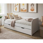 Ma chambre d'enfant lit gigogne banquette ado bali blanc 80x190 cm Ma chambre d'enfant lit gigogne banquette ado bali blanc 80x190 cm