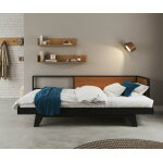 Ma chambre d'enfant lit gigogne banquette ado clife noir et noisette 80x200 cm Ma chambre d'enfant lit gigogne banquette ado clife noir et noisette 80x200 cm