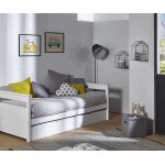 Ma chambre d'enfant lit gigogne banquette ado mélo blanc 80x200 cm Ma chambre d'enfant lit gigogne banquette ado mélo blanc 80x200 cm