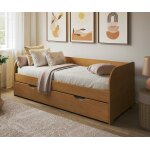 Ma chambre d'enfant lit gigogne banquette adulte bali noisette 80x200 cm
