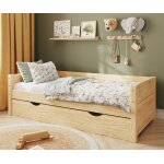 Ma chambre d'enfant lit gigogne banquette enfant combeebed bois naturel 90x200 cm / opt:avec caches sommier ...